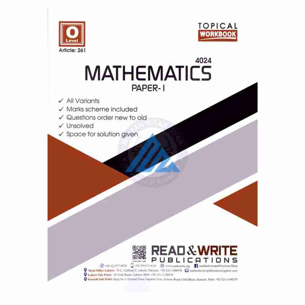 O Level Mathematics Paper 1 Topical Unsolved – Read & Write