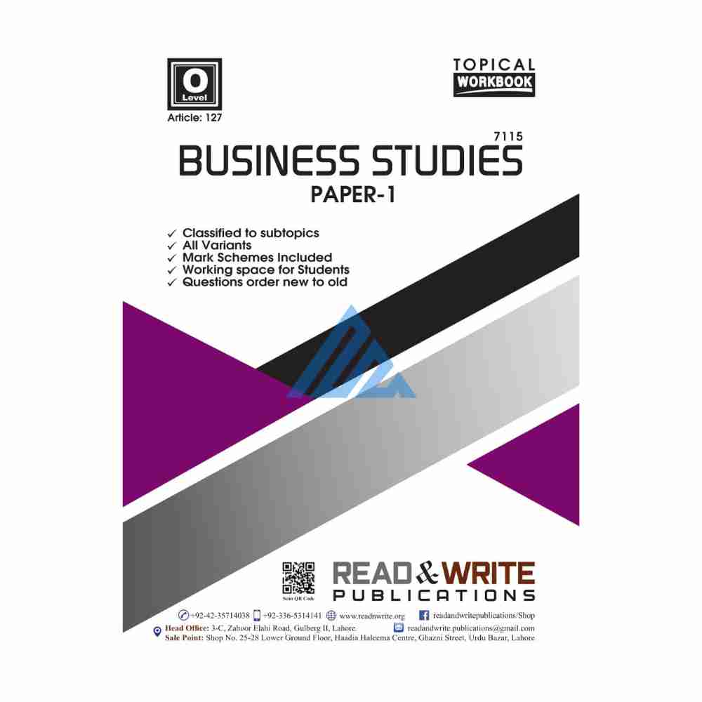 O Level & IGCSE Business Studies Paper 1 Topical Unsolved – Read & Write