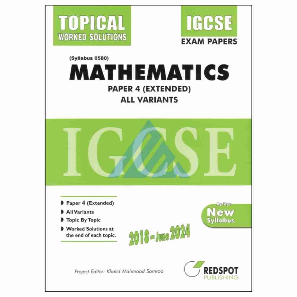 IGCSE Mathematics Paper 4 Topical Solved – Redspot