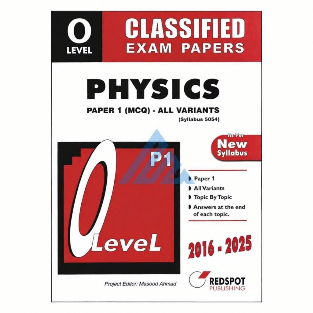O Level Classified Physics Paper 1 Topical Unsolved – Redspot
