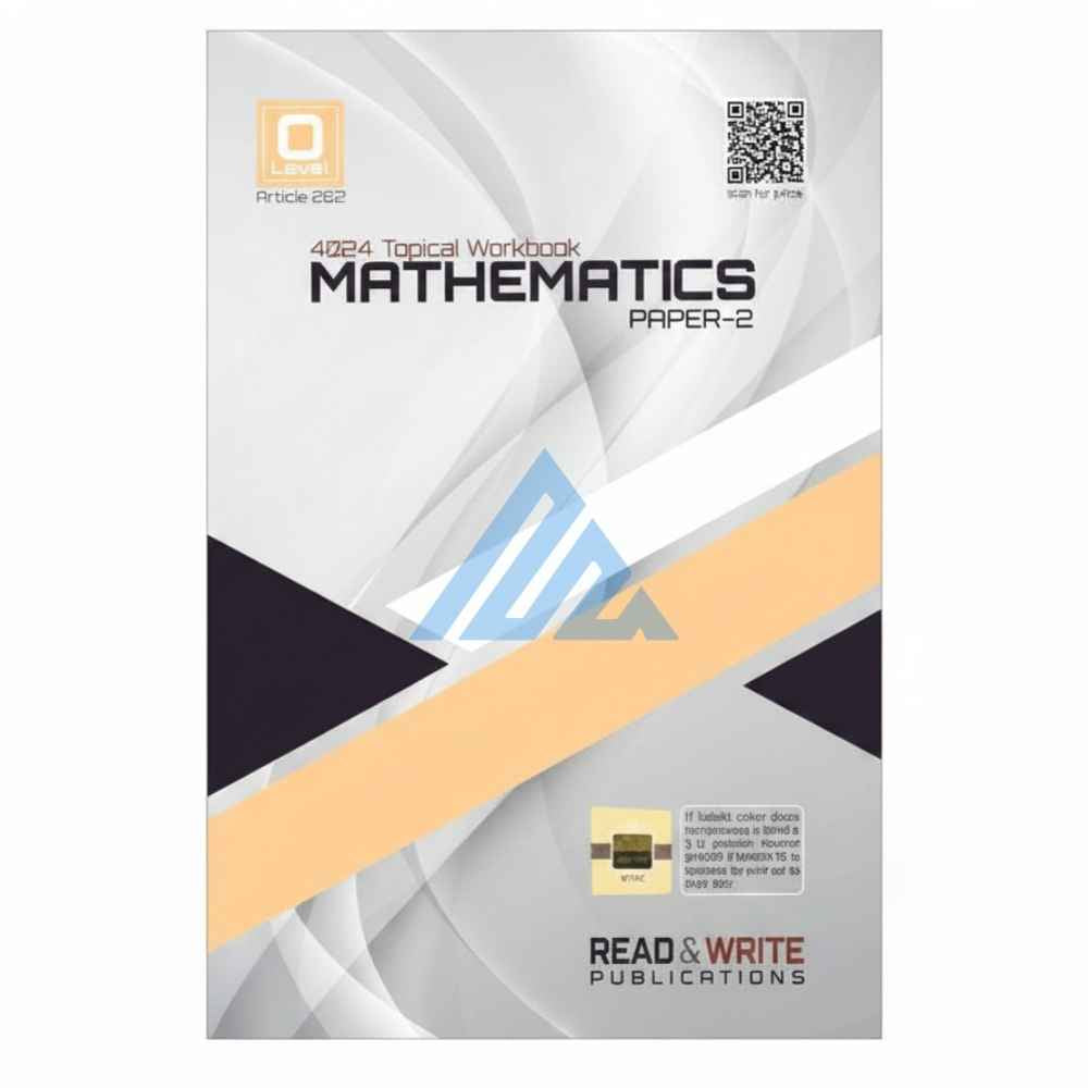 O Level Mathematics Paper 2 Topical Unsolved – Read & Write