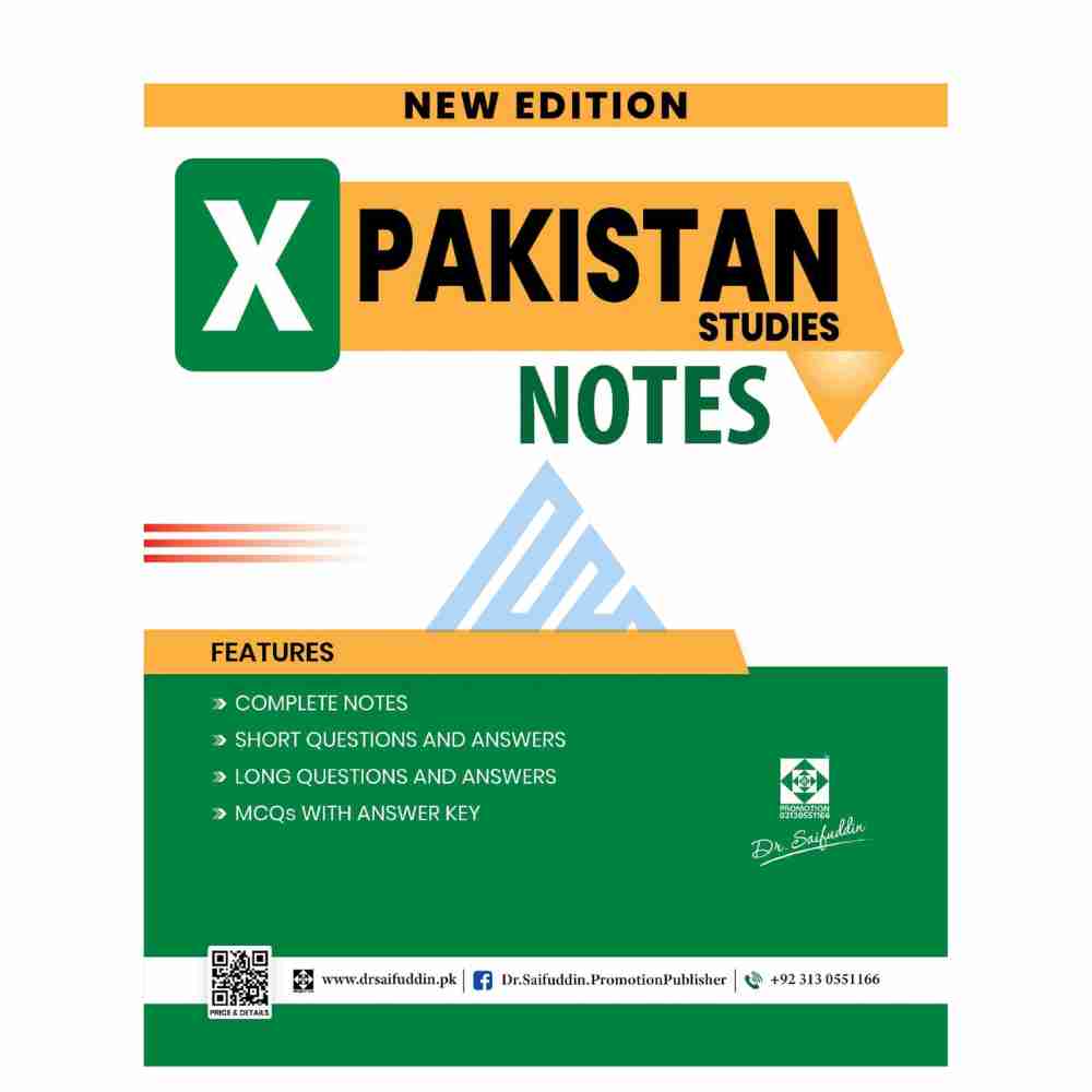 Pakistan Studies Notes For Class 10 – Dr Saifuddin