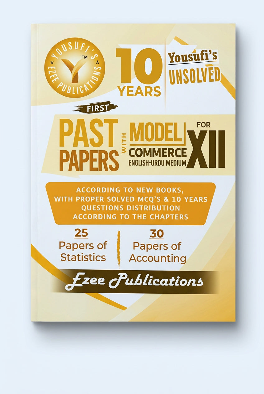 Yousufi's Unsolved 10 Years 12 Commerce - English & Urdu Medium